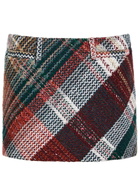 Missoni Tartan Wool-blend Mini Skirt Green