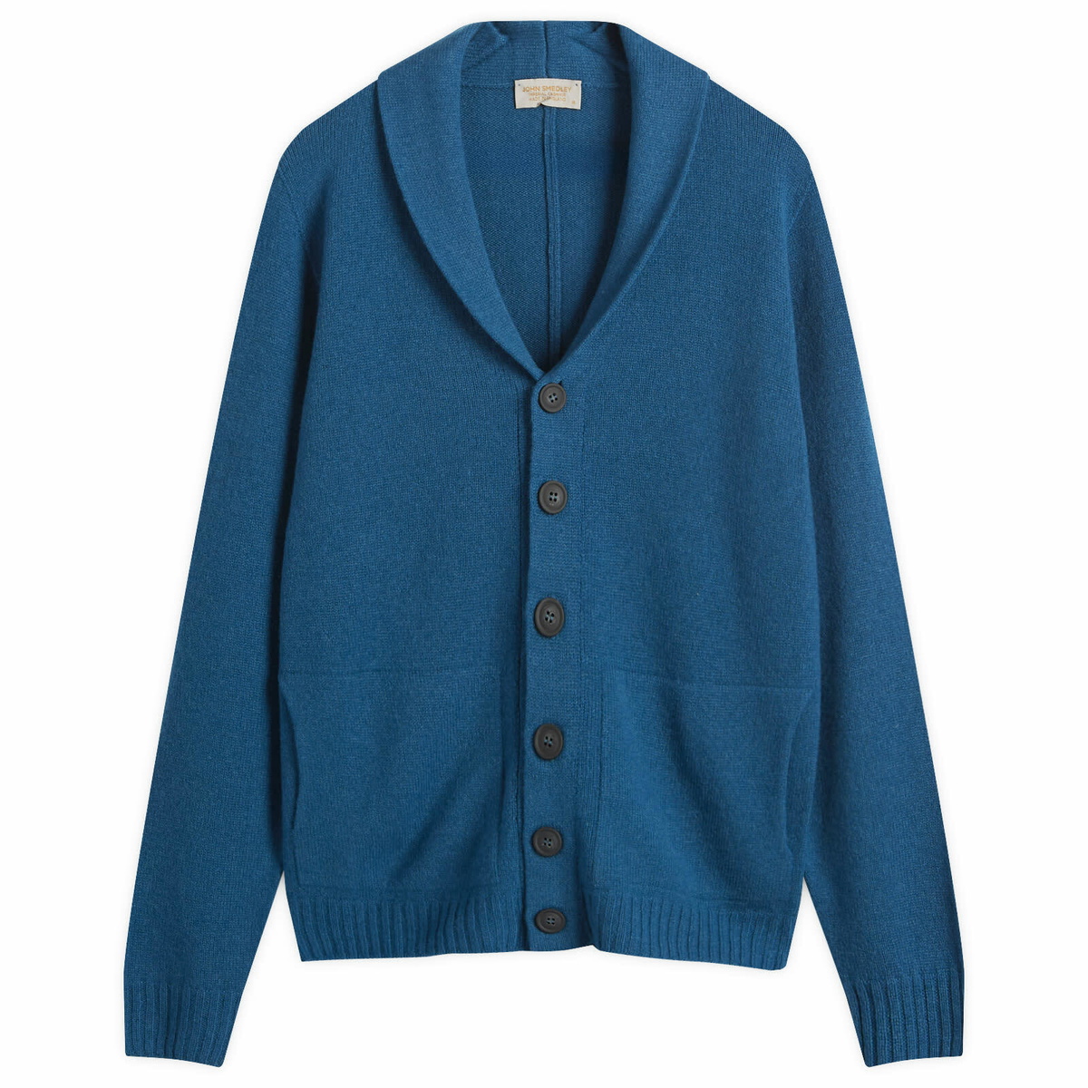 John Smedley Men's Teller Stripe Crew Knit Sweater in French Navy