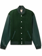 Marni - Logo-Embroidered Wool-Blend Felt and Leather Varsity Jacket - Green