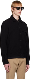 ZEGNA Black Spread Collar Cardigan