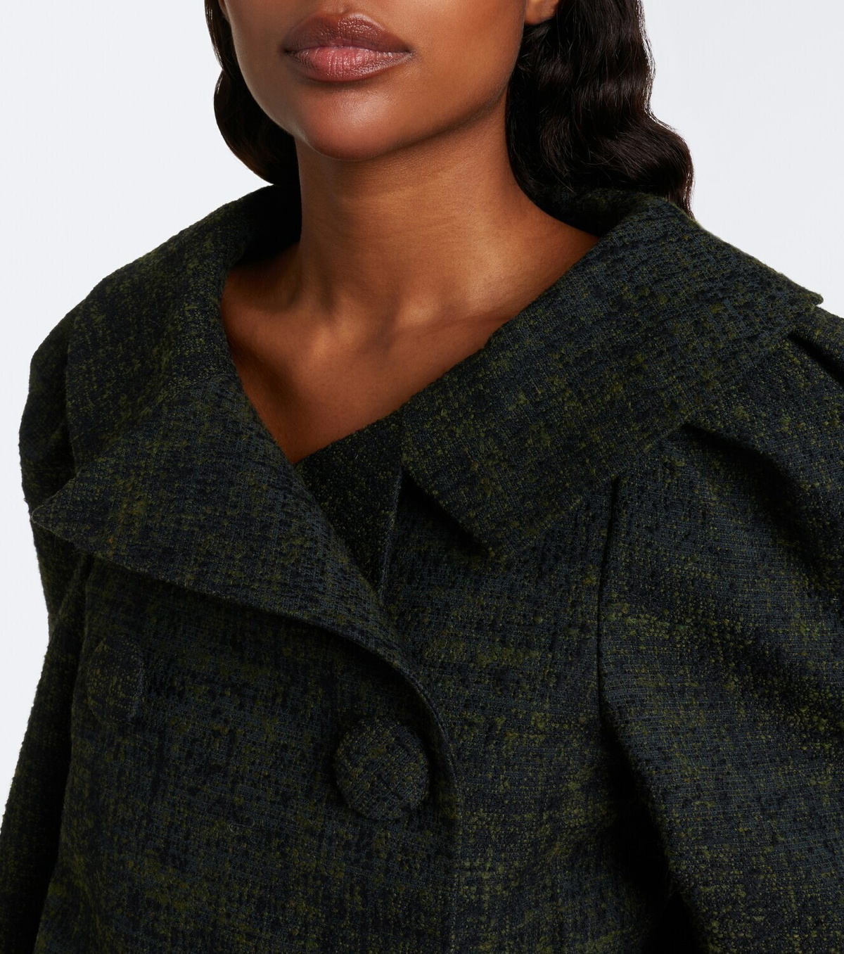 Shushu/Tong Cropped double-breasted tweed jacket