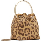 Jimmy Choo Tan Bon Bon Leopard Print Pony Bag