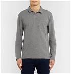 James Perse - Mélange Loopback Cotton-Jersey Polo Shirt - Men - Anthracite