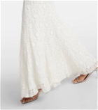Rotate Bridal puff-sleeve lace maxi dress