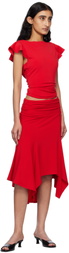 GUIZIO Red Soffiano Top