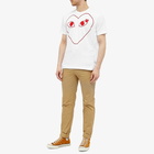 Comme des Garçons Play Men's Outline Heart Logo T-Shirt in White/Red