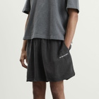 MKI Men's Ribbed Cupro Wide Leg Shorts in Sueded Black
