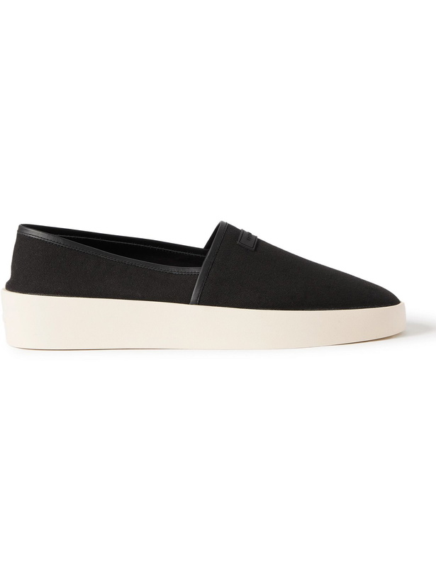 Photo: FEAR OF GOD - Leather-Trimmed Canvas Espadrilles - Black