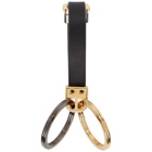 Versace Black Leather Strap Keychain