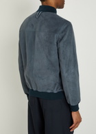 Valstar Evans Suede Bomber Jacket Blue