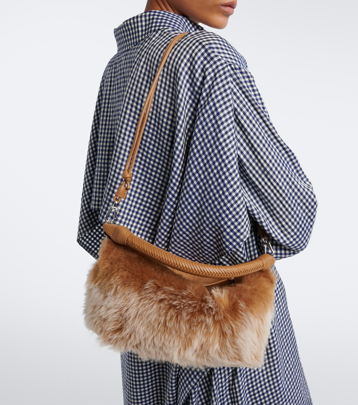 Loewe Cala Mini shearling top-handle bag