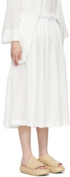 Tricot Comme des Garçons White Cupro Midi Skirt