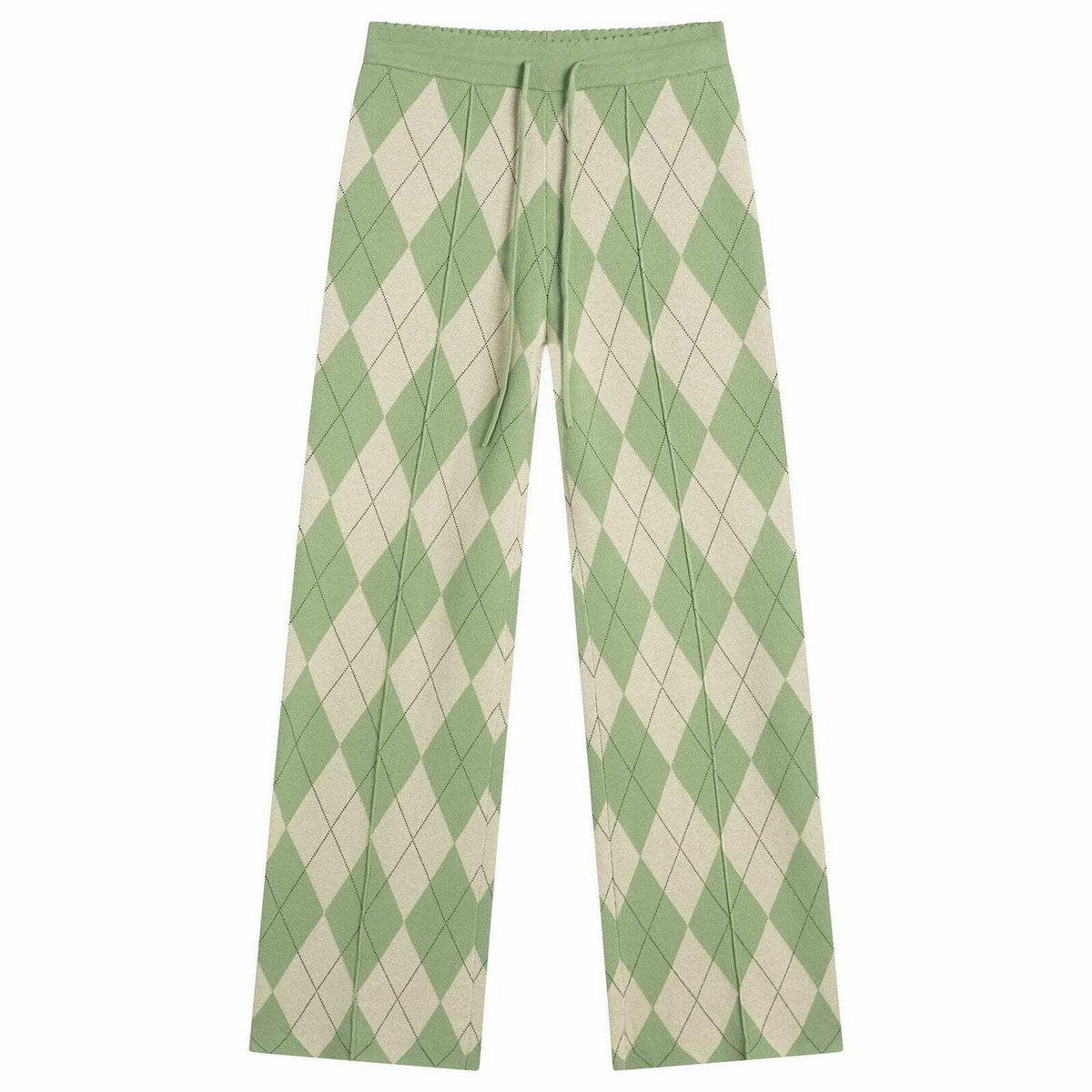 House Of Sunny Women's Argyle Lounge Pant in Matcha
