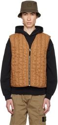Stone Island Shadow Project Tan Quilted Vest