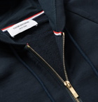 Thom Browne - Slim-Fit Striped Loopback Cotton-Jersey Zip-Up Hoodie - Men - Navy