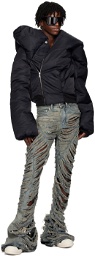 Rick Owens DRKSHDW Black Doll Down Bomber Jacket