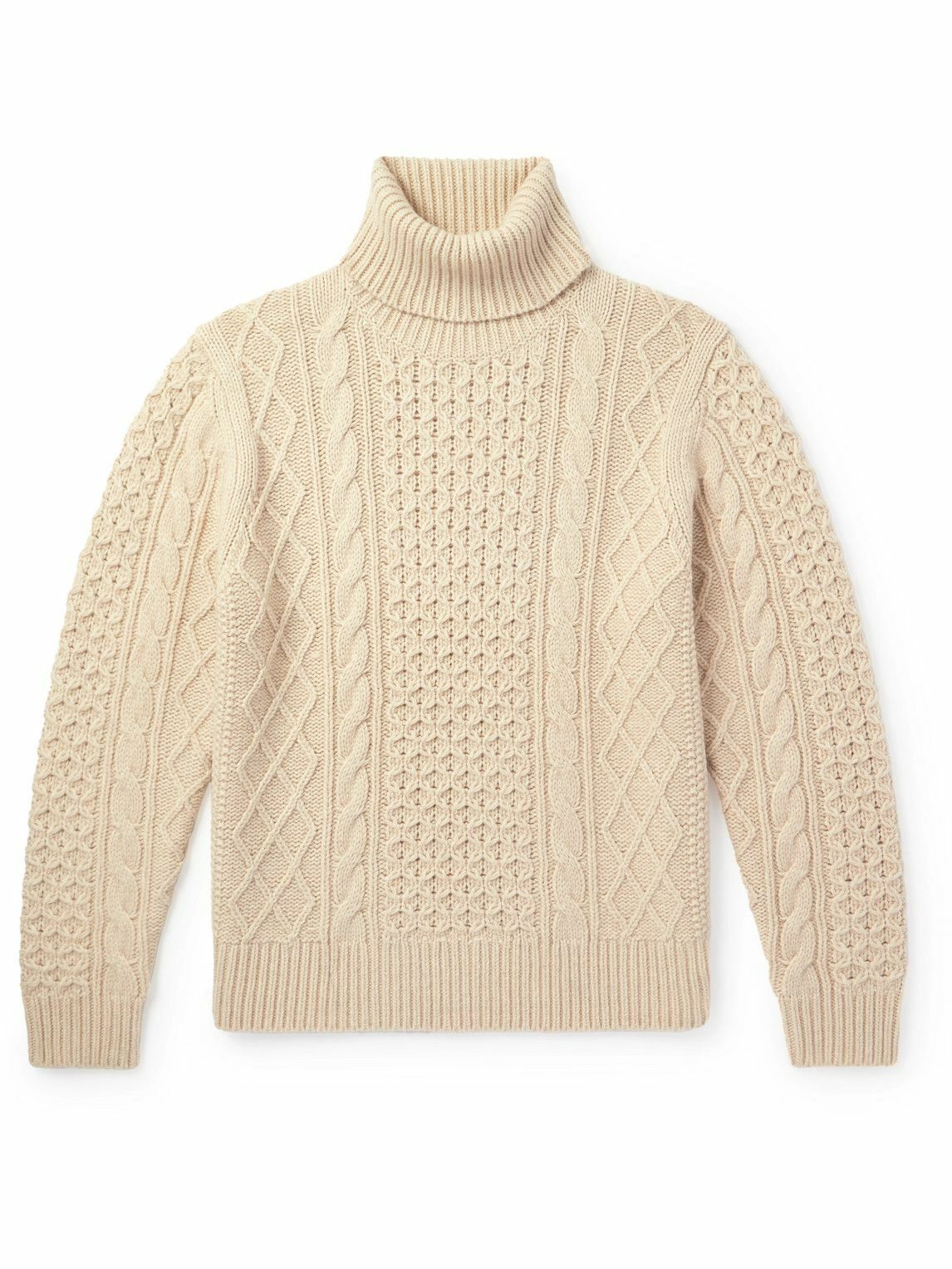Nili Lotan - Cable-Knit Rollneck Sweater - Neutrals