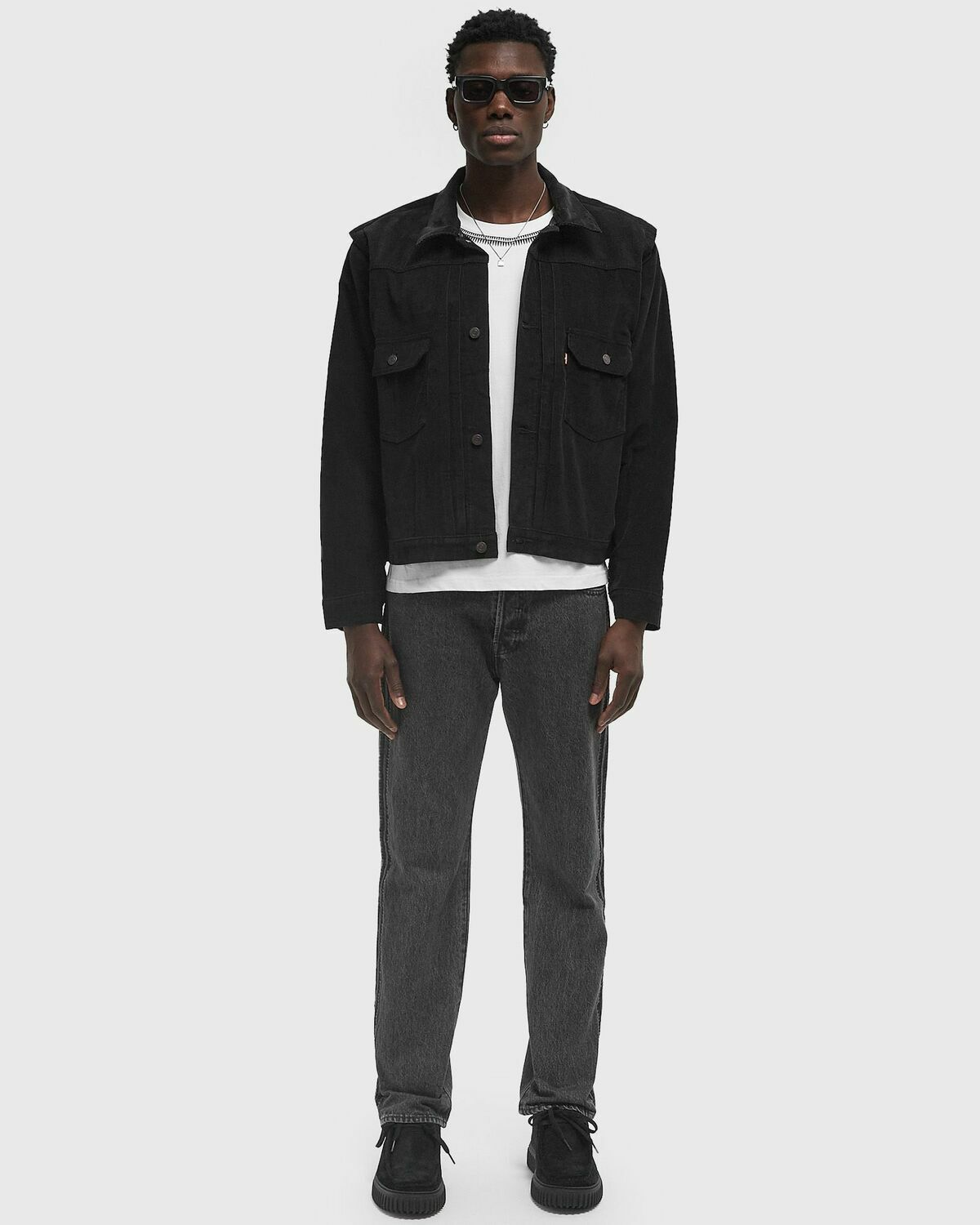 Levis X UNDERCOVER PINNACLE TRUCKER CORD Black Mens Denim Jacket Levis