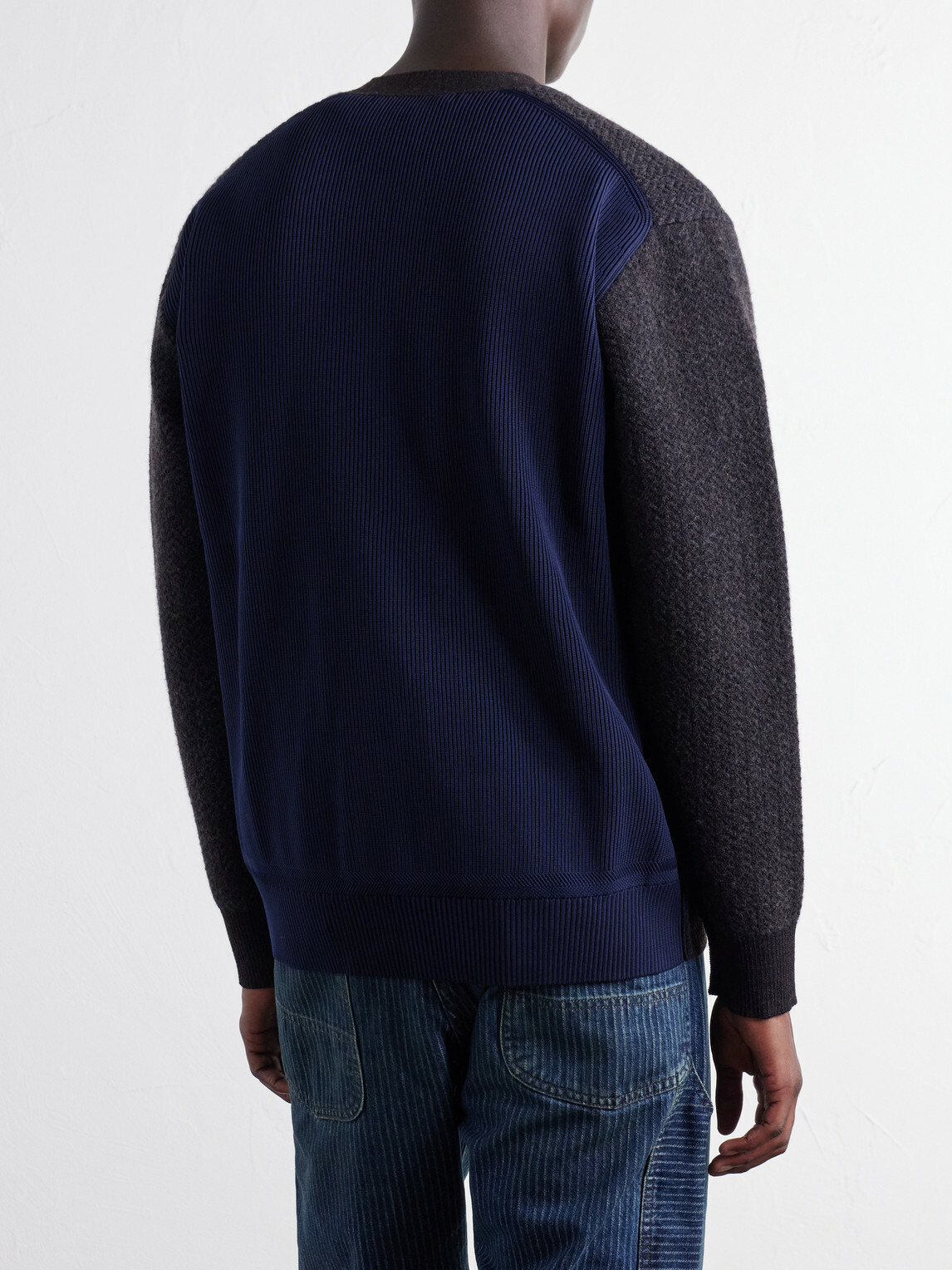 Junya Watanabe - Patchwork Wool-Blend Cardigan - Blue