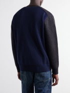 Junya Watanabe - Patchwork Wool-Blend Cardigan - Blue