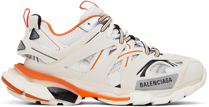 Photo: Balenciaga White & Orange Track Sneakers