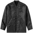 Valentino Men's Nylon Shearling Lined Bomber Jacket in Nero