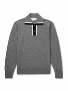 Marni - Logo-Embroidered Virgin Wool Polo Shirt - Gray