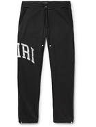 AMIRI - Slim-Fit Tapered Logo-Appliquéd Loopback Cotton-Jersey Sweatpants - Black