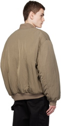 Filippa K Taupe Crinkled Bomber Jacket