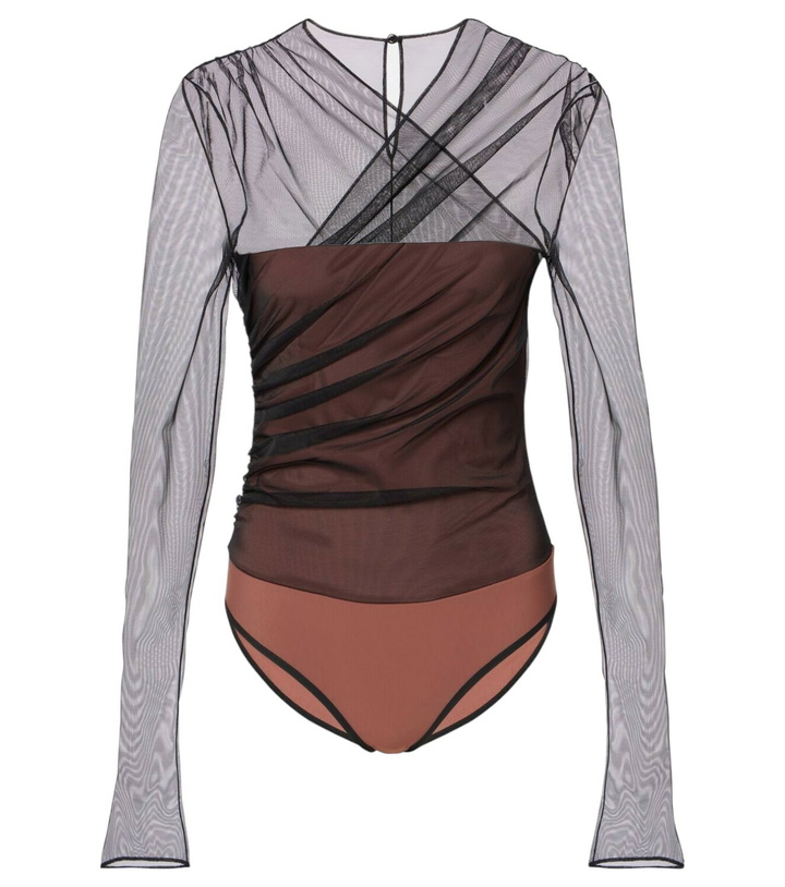 Photo: Nensi Dojaka Renee draped tulle bodysuit