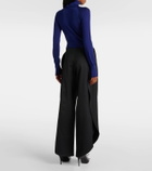 Alaïa Caped wool wide-leg pants