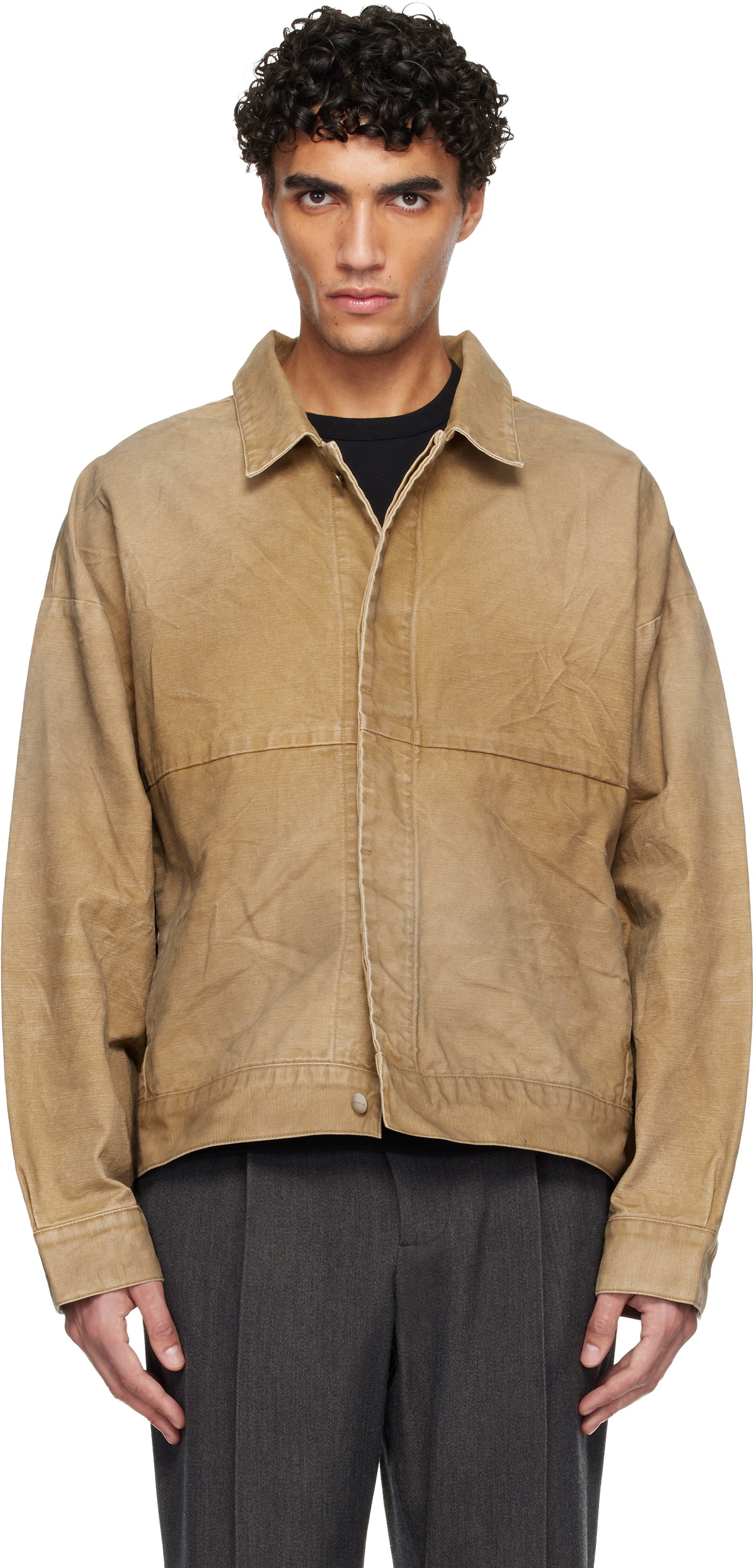 Fear Of God Men's Eternal Twill Car Coat in Dusty Beige Fear Of God