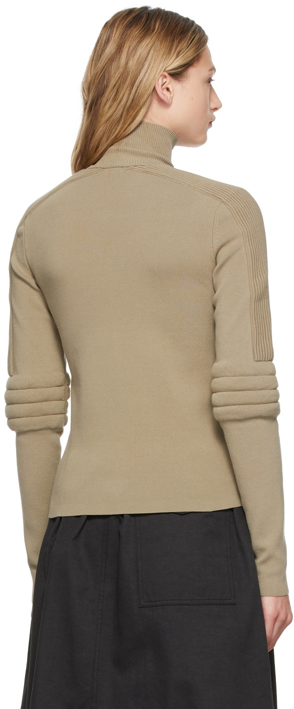 Dion Lee Khaki Moto Rib Zip-Up Sweater Dion Lee