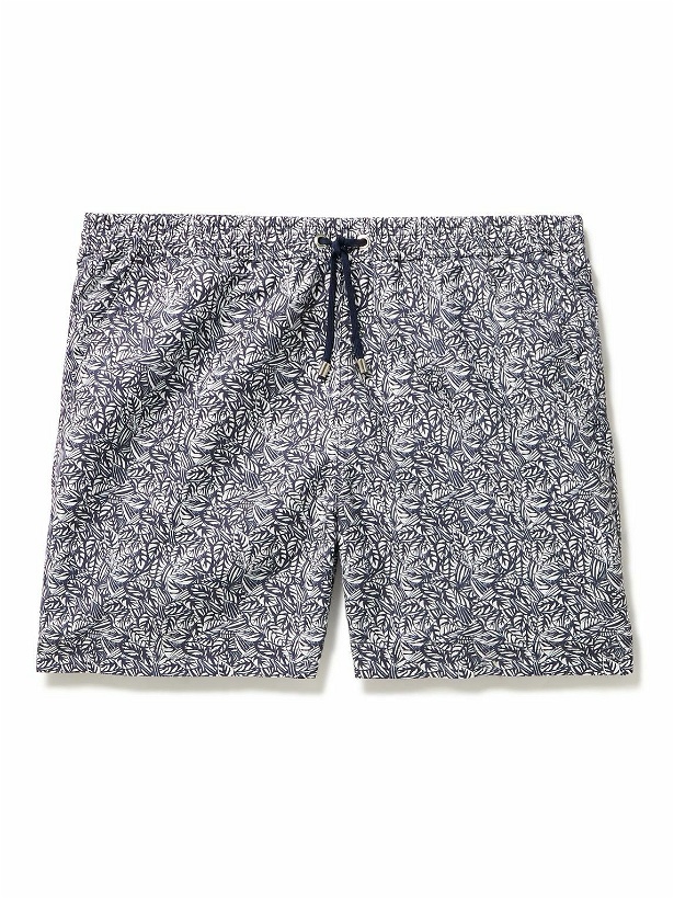 Photo: Sunspel - Straight-Leg Mid-Length Printed Recycled Swim Shorts - Blue