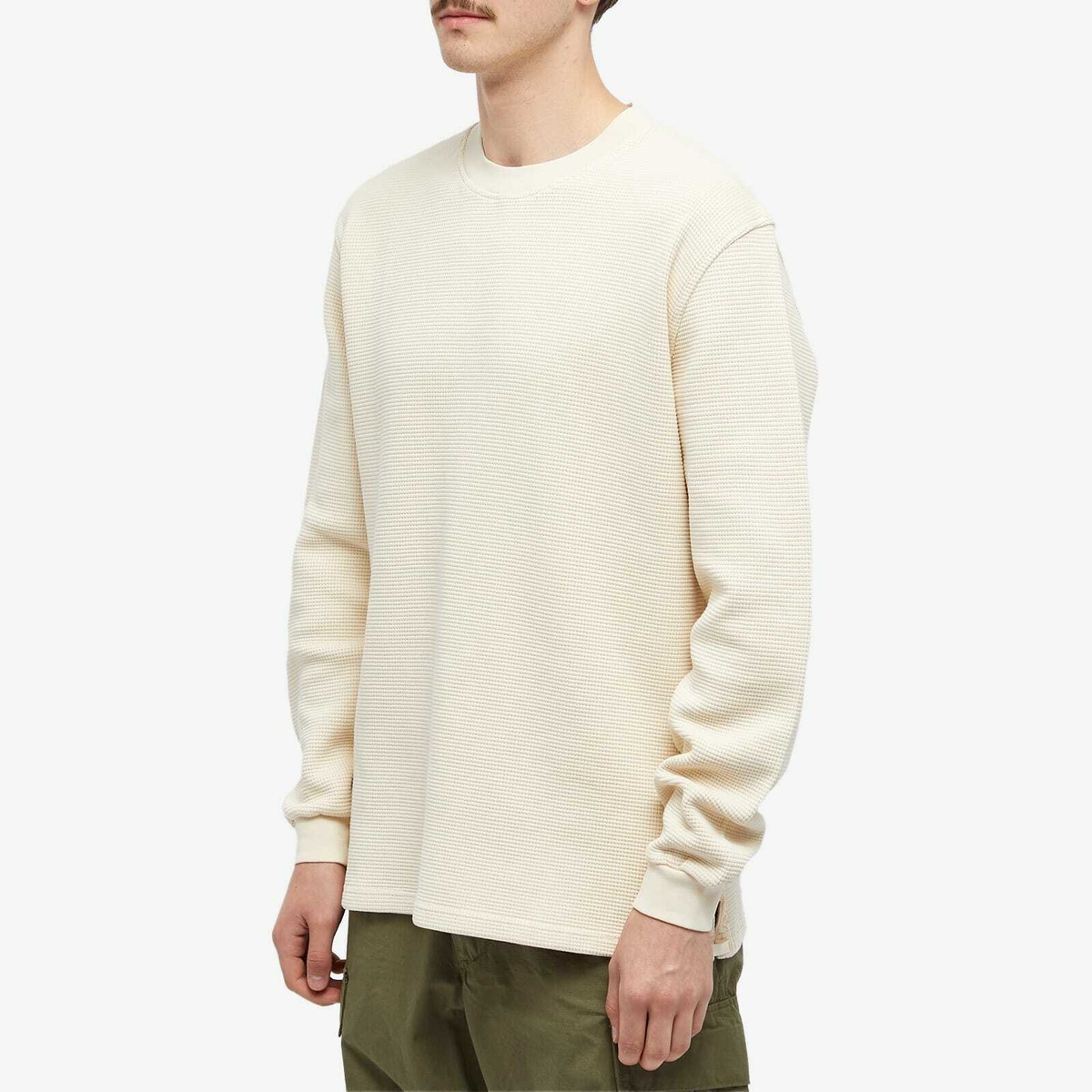 Kestin Men's Humbie Waffle Crew Sweat in Ecru