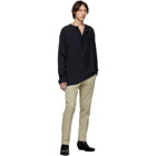 Lemaire Navy Long Sleeve Henley