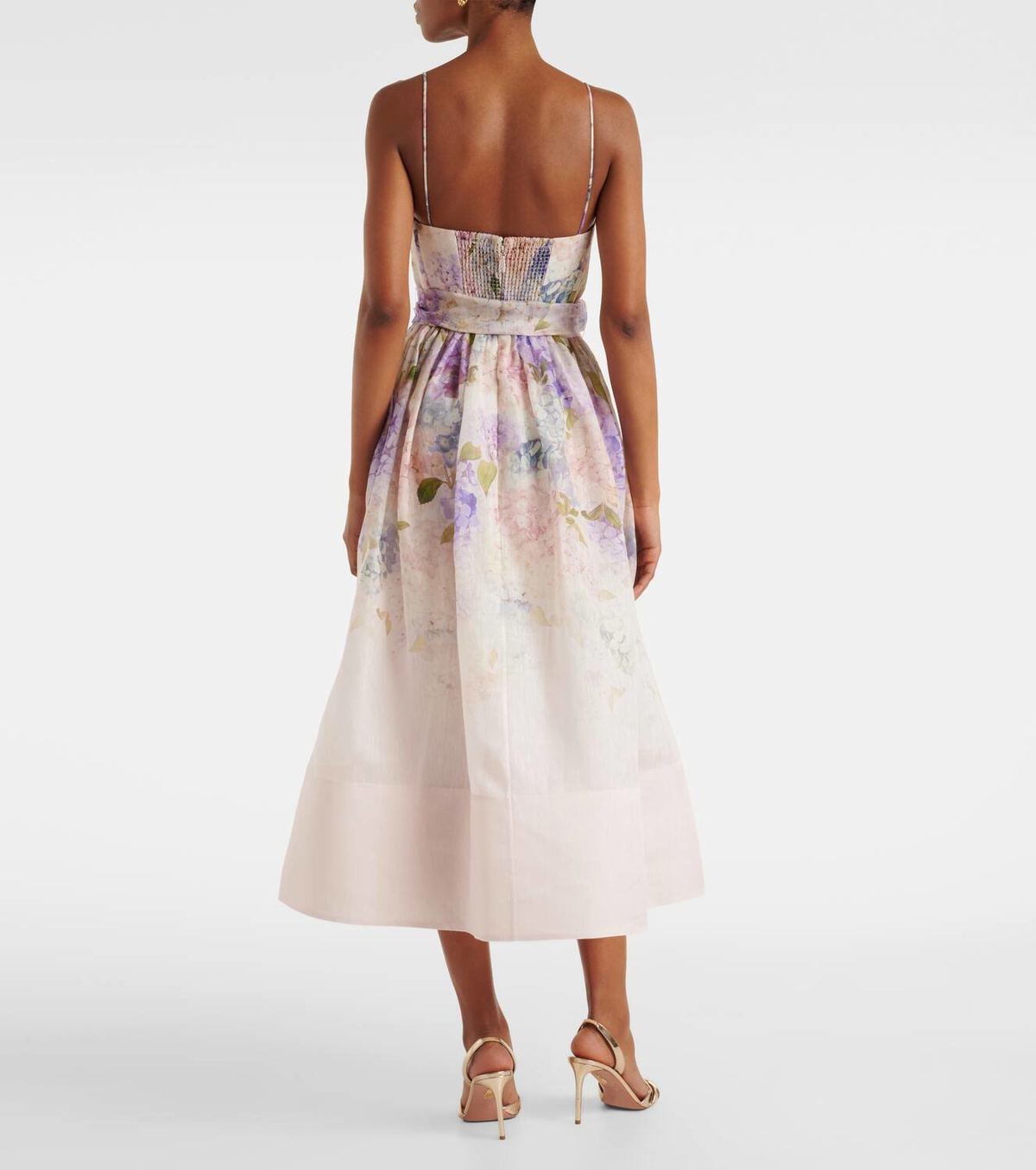 Zimmermann Dawning floral silk and linen corset dress