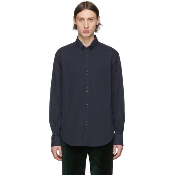 Photo: Cobra S.C. Navy Compact Twill Double Button Shirt