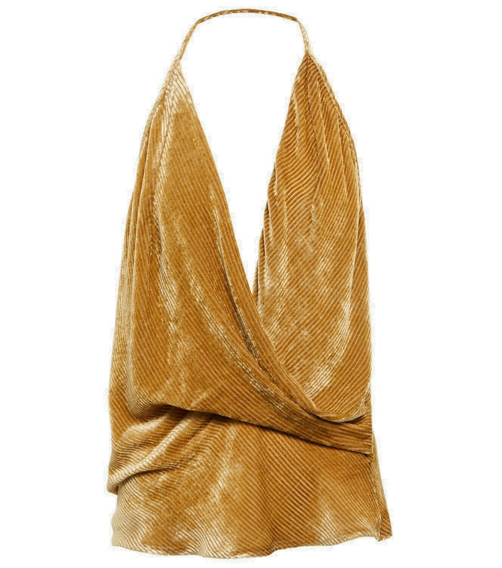 Photo: Petar Petrov Toma halterneck velvet devoré top
