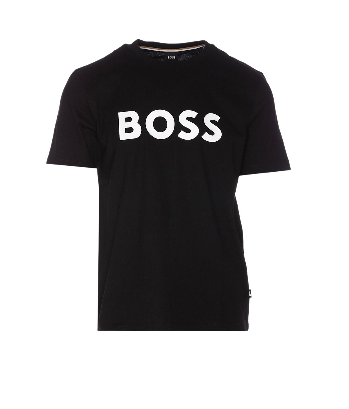 Tシャツ・カットソー HUGO BOSS 'Taut 01' T-shirt White/Black HUGO - Crew-neck T-shirt in cotton with seasonal print - White