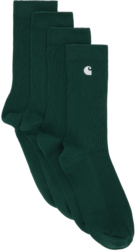 Photo: Carhartt Work In Progress Two-Pack Green Madison Socks