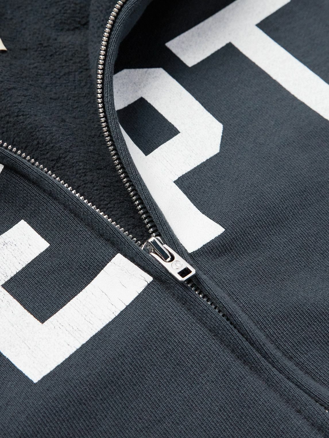 Gallery Dept. - Appliquéd Logo-Print Cotton-Jersey Zip-Up Hoodie - Gray