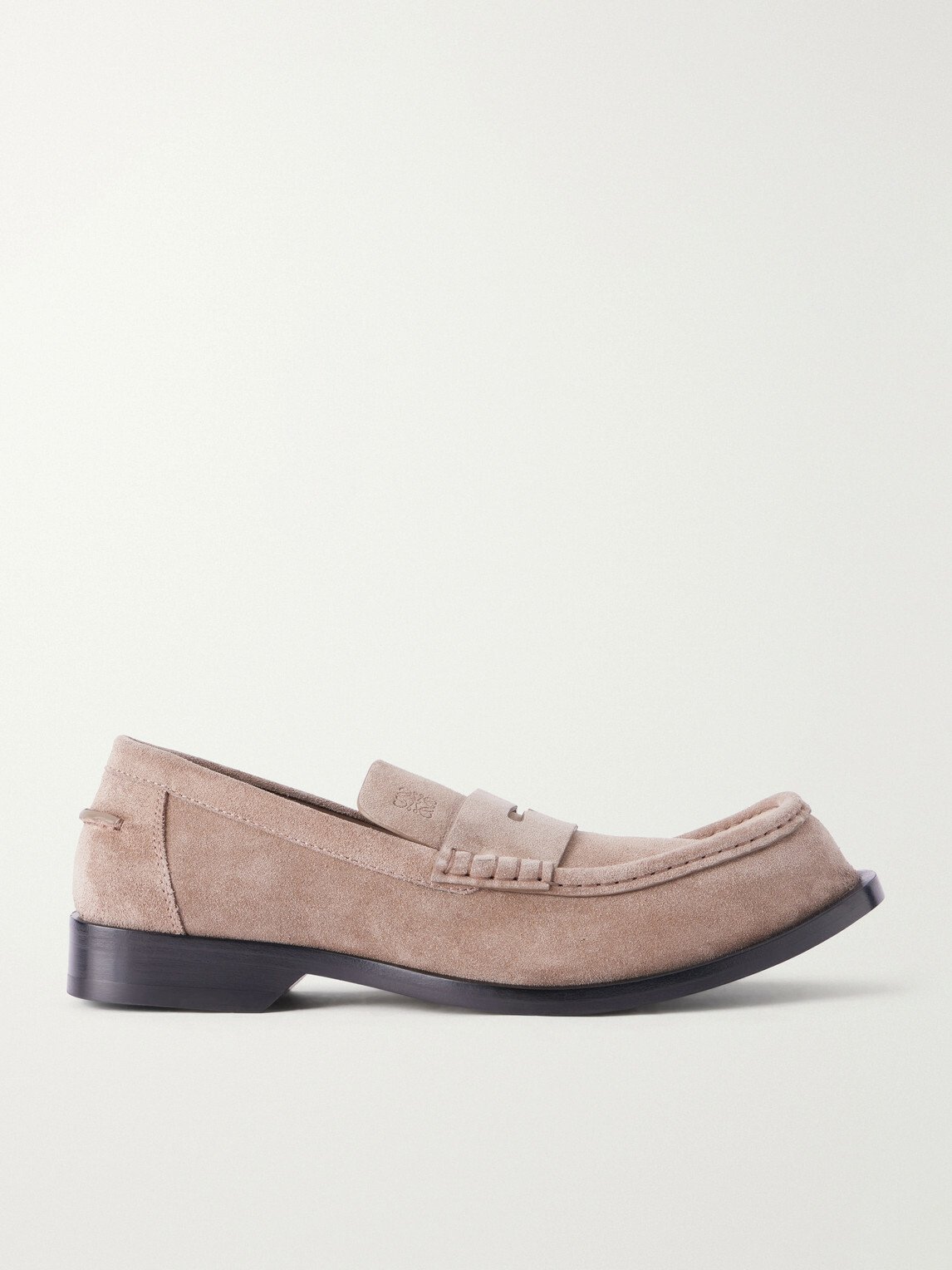 LOEWE - Bobine Logo-Debossed Suede Loafers - Brown