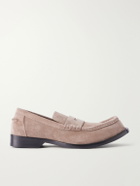 LOEWE - Bobine Logo-Debossed Suede Loafers - Brown