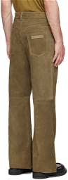 Marni Brown Five-Pocket Leather Pants