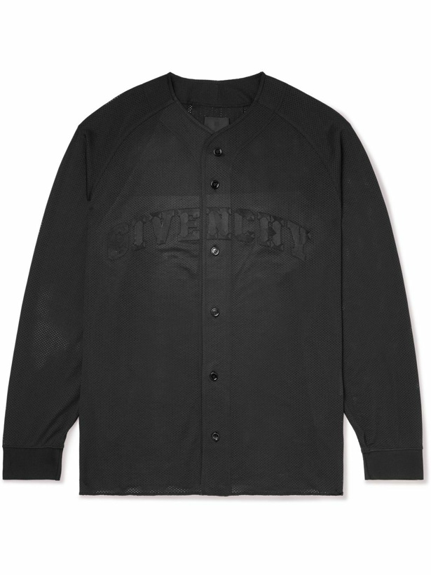Photo: Givenchy - Logo-Embroidered Mesh Shirt - Black