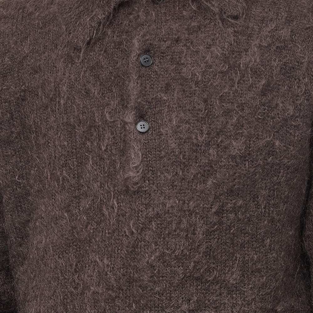 AURALEE オーラリー 22AW モヘアニットポロ　ブラウン Auralee Merino Wool Boa Knit Half Zip P/O Dark Brown – Très Bien