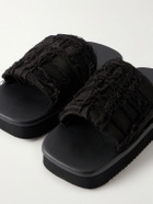 DRKSHDW by Rick Owens - Frayed Denim Slides - Black