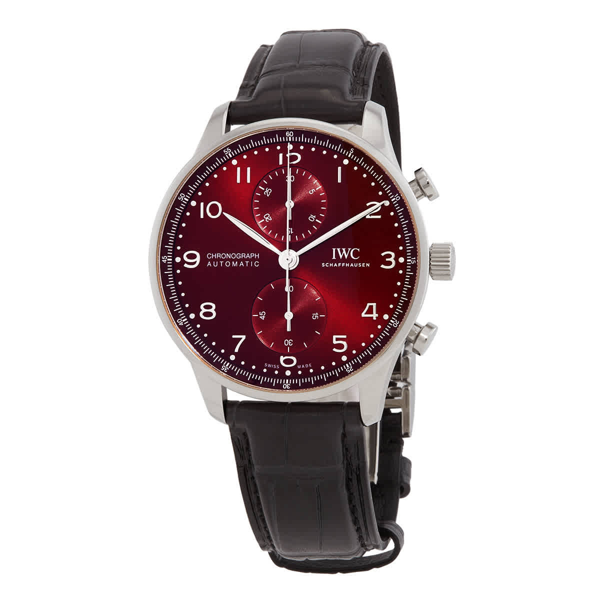 IWC Portugieser Burgundy Dial Chronograph Automatic Mens Watch IW371616