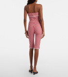Posse Ebony gingham lace-trimmed cotton-blend capri pants